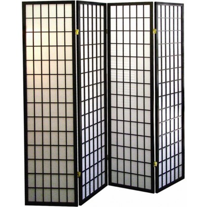 Black 4 Panel Shoji Screen